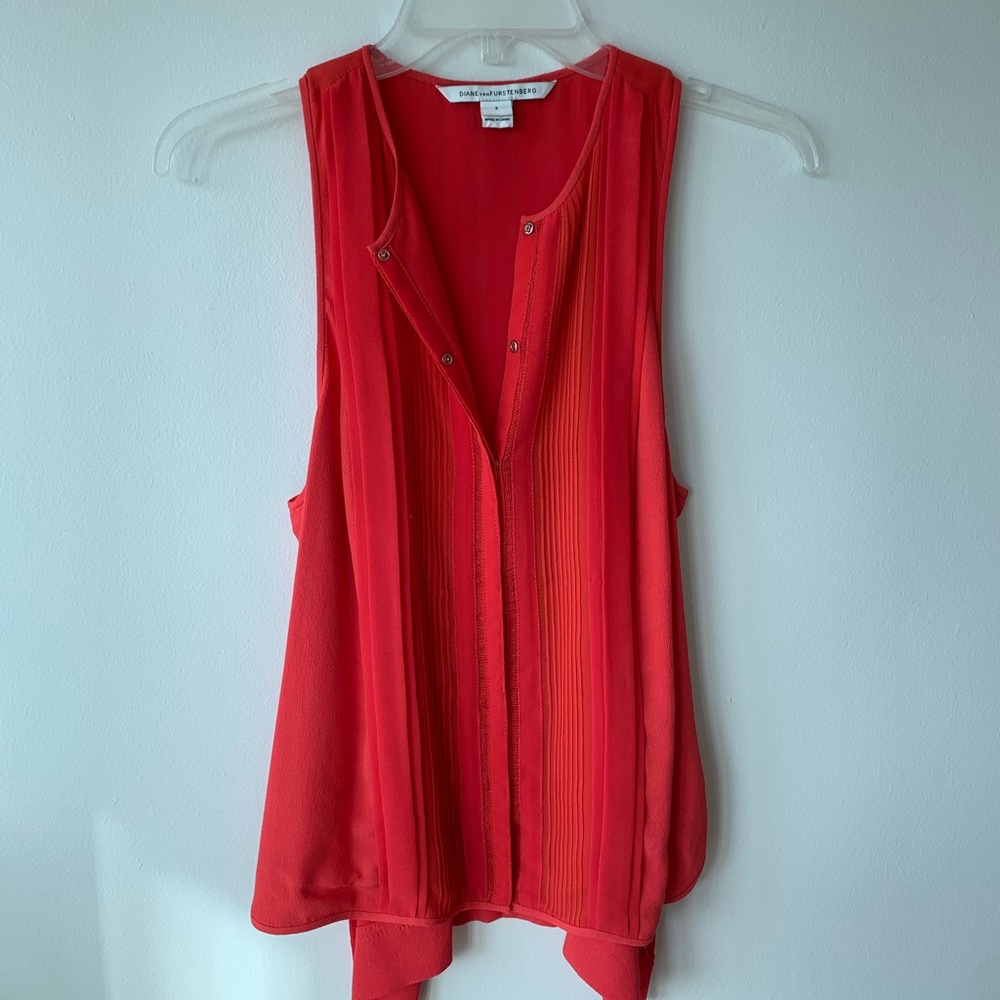 Diane Von Furstenberg Red Silk Blouse